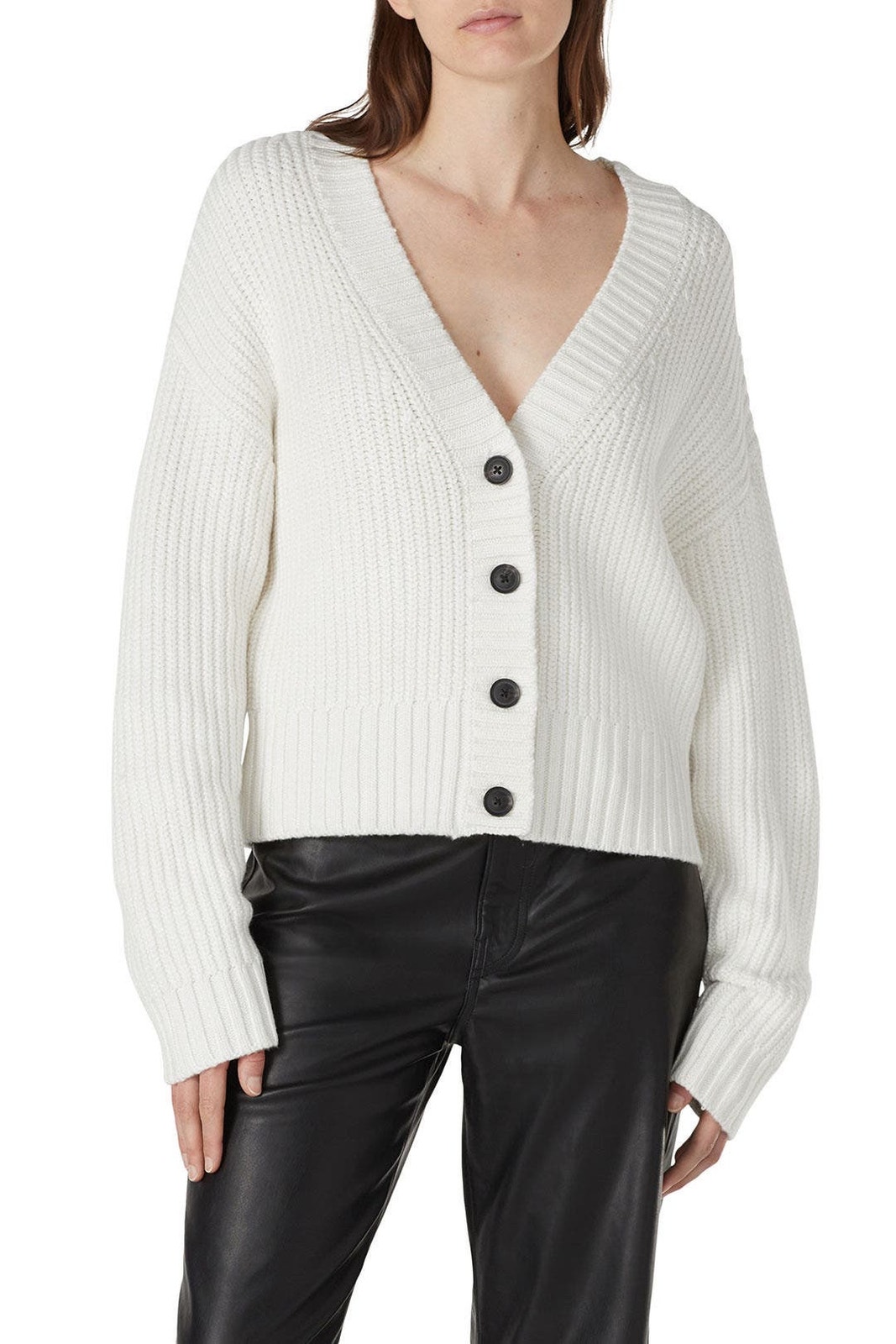 Marissa Webb Cream Wool Cashmere Knit Button Front Cardigan Sweater Size Medium